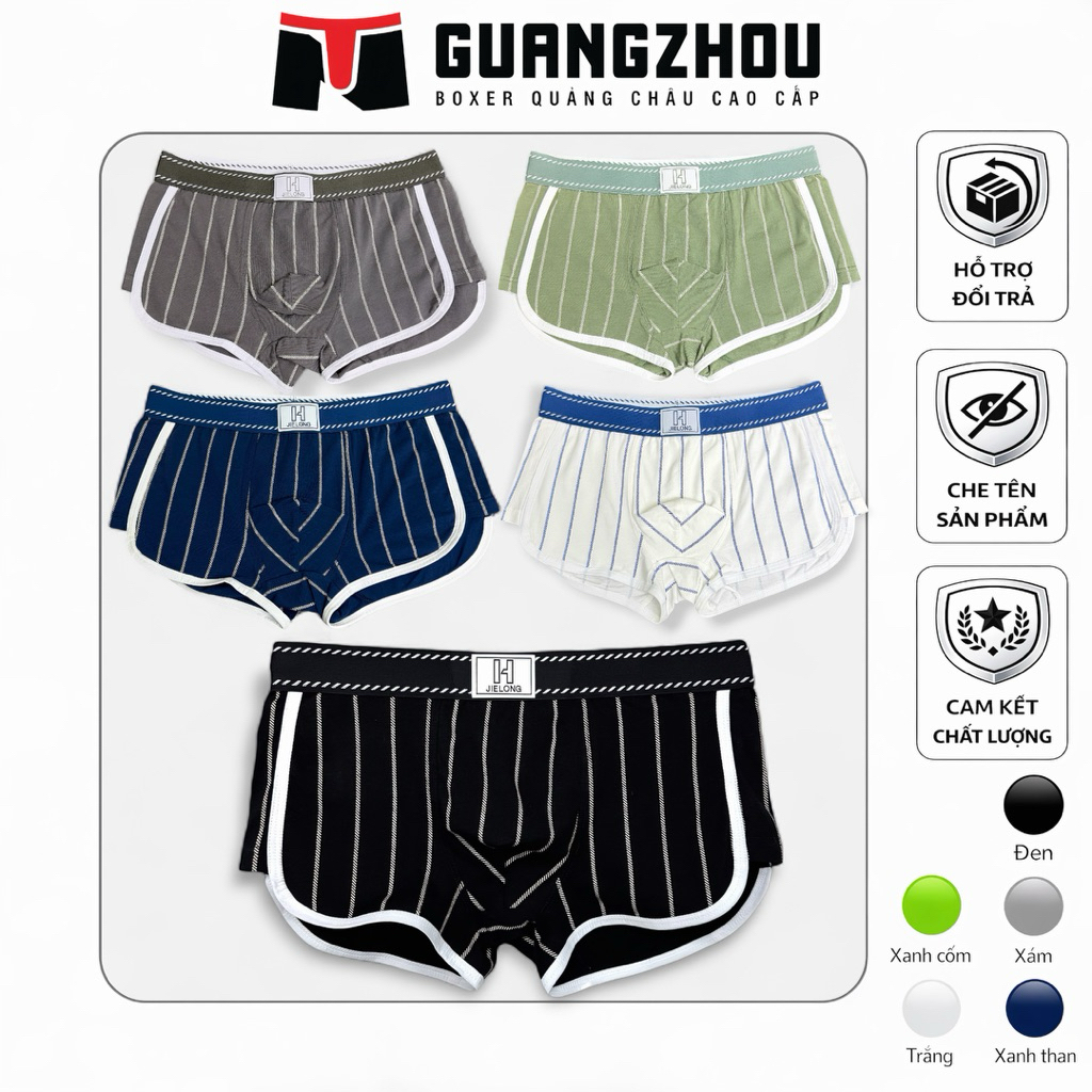 JILONG KẺ SỌC Sịp Đùi Boxer nam cotton nguyên chất co dãn 4 chiều [JILONG KẺ SỌC] Boxer Menswear