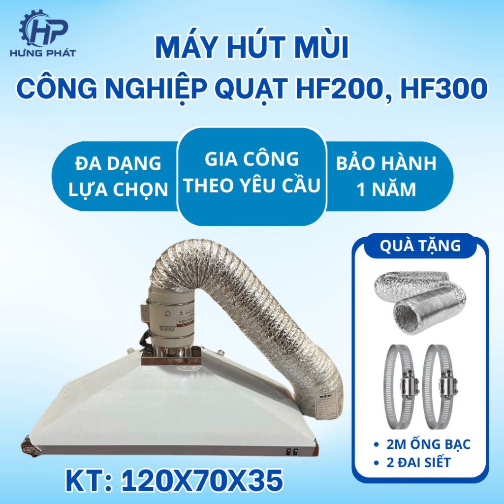 (SIÊU RẺ) MÁY HÚT MÙI CÔNG NGHIỆP 120X70X35 QUẠT HF200, HF300