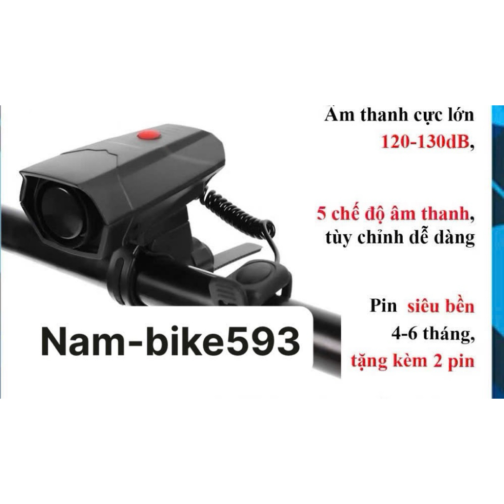 Còi xe đạp xe điện - còi  xe đạp chống nước , 5 chế độ còi