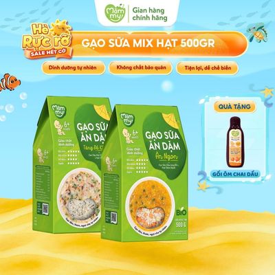 Gạo ăn dặm cho bé Mămmy gạo sữa nấu cháo mềm mịn phù hợp hệ tiêu hóa bé từ 6 tháng tuổi, hộp 500g