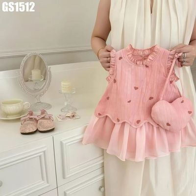 Set Váy Caro Kèm Khăn Đầu Màu Đỏ Cho Bé Gái 1 2 3 4 5 Tuổi MINTSCLOSET Quảng Châu - GS1486