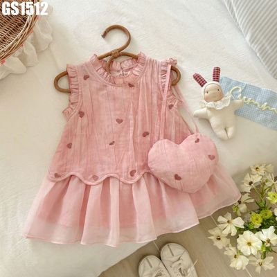 Set Váy 2 Dây Kèm Len Trùm Đầu Cho Bé Gái 1 2 3 4 5 Tuổi MINTSCLOSET Quảng Châu - GS1422