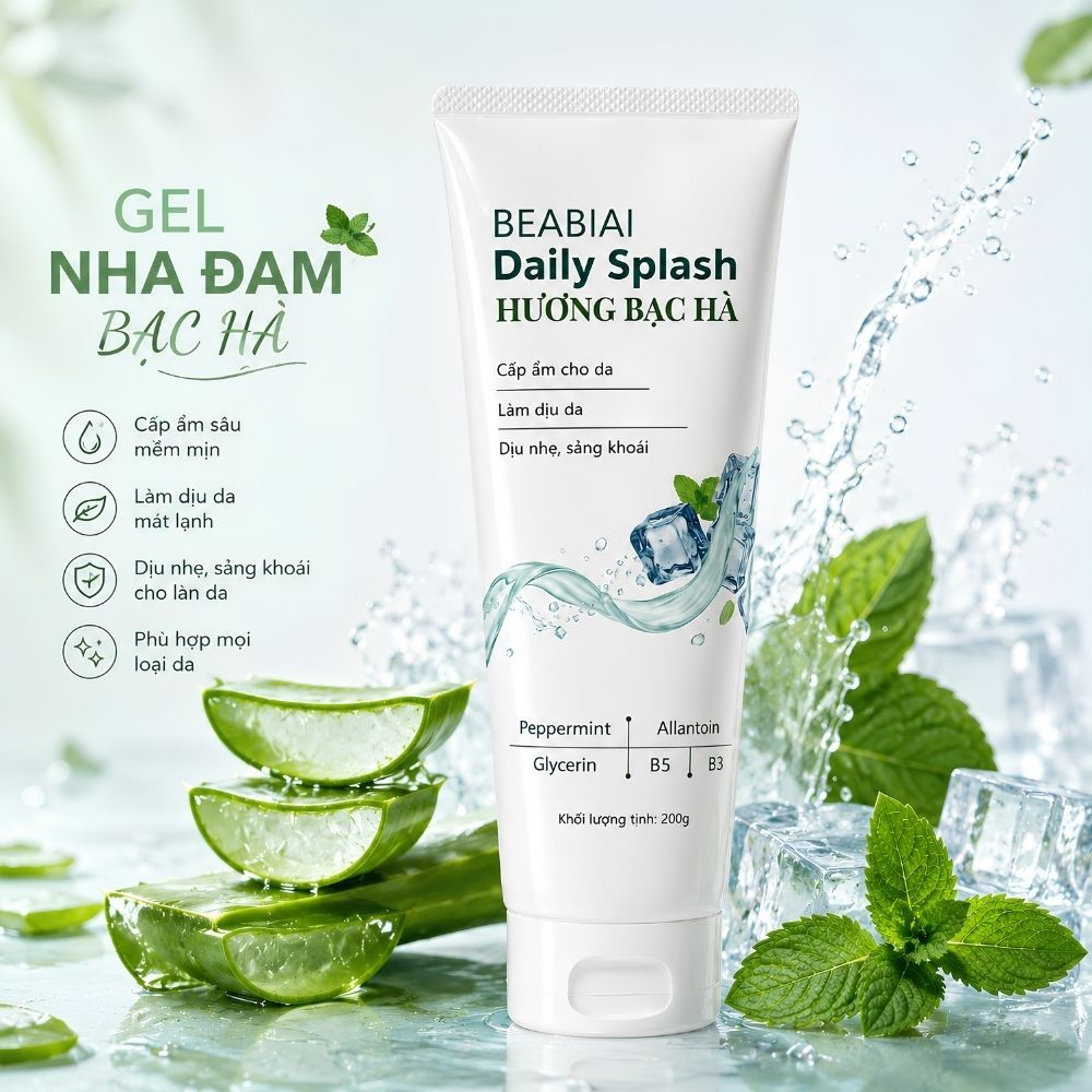 Ảnh 13 của Gel dưỡng nha đam BEABIAI DAILY SPLASH Cấp Ẩm, Làm Dịu, Làm Mát, Phục Hồi Da Hiệu Quả 200g