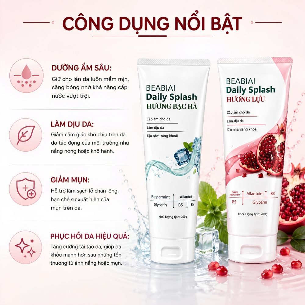 Ảnh 8 của Gel dưỡng nha đam BEABIAI DAILY SPLASH Cấp Ẩm, Làm Dịu, Làm Mát, Phục Hồi Da Hiệu Quả 200g
