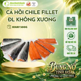 [HỎA TỐC HCM] Cá Hồi Chile Fillet Đông Lạnh Không Xương - Khay 250 gram và 500 gram