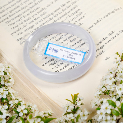 Vòng Cẩm Thạch Bạch Ngọc Ánh Tím Ni 51 Kèm Kiểm Định Mã 355061 - Ngọc Trai Trường Thịnh