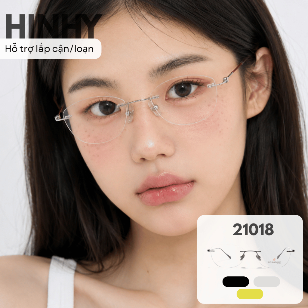Gọng kính khoan chuyên lắp cận titanium [nhận lắp cận/loạn] Tiệm Kính Hinhy thanh mảnh form nhỏ | 21