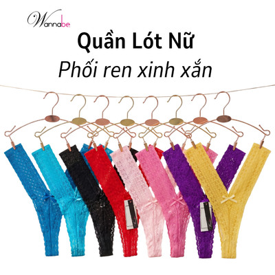 Quần chíp nữ WANNABEquần lót ren thun co giãn nhỏ nhắn xinh xắn xuyên thấu khiến bạn xinh đẹp QLR15