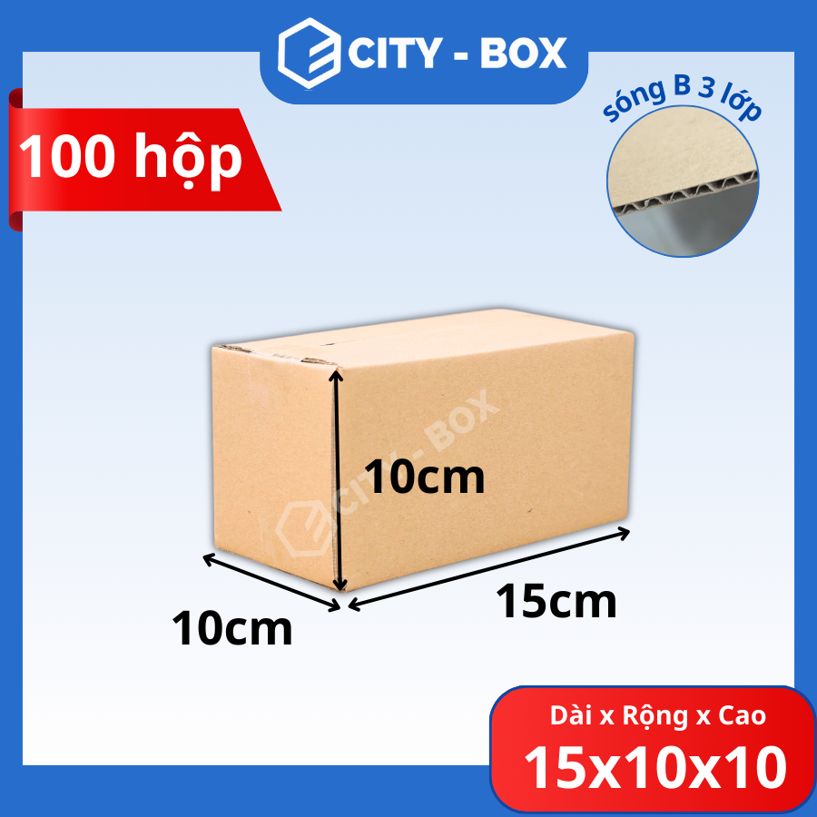 (100 HỘP) 15x10x10 hộp carton ship cod - 15x10x10 hộp giấy đóng hàng