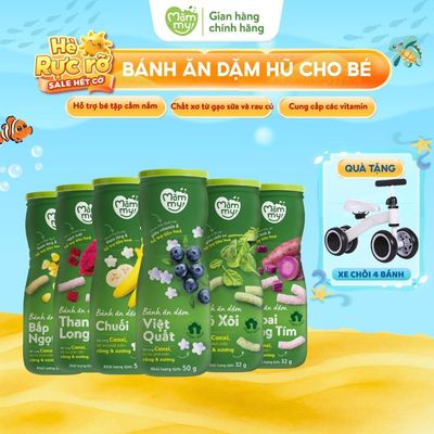 Combo 6 hũ Bánh ăn dặm Mămmy vị trái cây và rau củ giúp hỗ trợ tiêu hoá cho bé 6 tháng tuổi