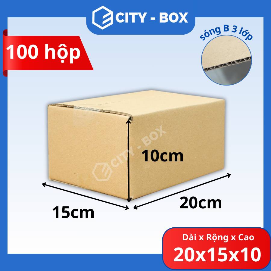 (100 HỘP) 20x15x10 hộp carton ship cod - 20x15x10 hộp đóng hàng