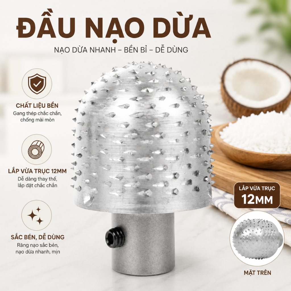 Quả chùy nạo dừa, Quả chùy (cùi thơm) nạo dừa lỗ cốt, Quả gai (chùy gai, cùi thơm) nạo dừa nhuyễn nh
