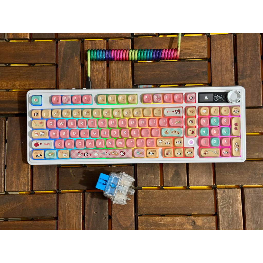 Bàn phím cơ  Ak980prov2/ 3 Chế độ kết nối / Led Rgb /Hotswap 5pin/ Mạch xuôi / đã mod Tungcustom