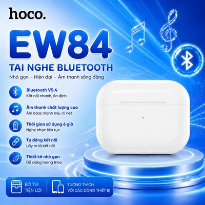 Tai Nghe Bluetooth V5.4 Hoco EW84 / EW83 – Dung Lượng Pin 300mAh , dùng đến 6h, Cảm Ứng Thông Minh, Đàm Thoại Tốt