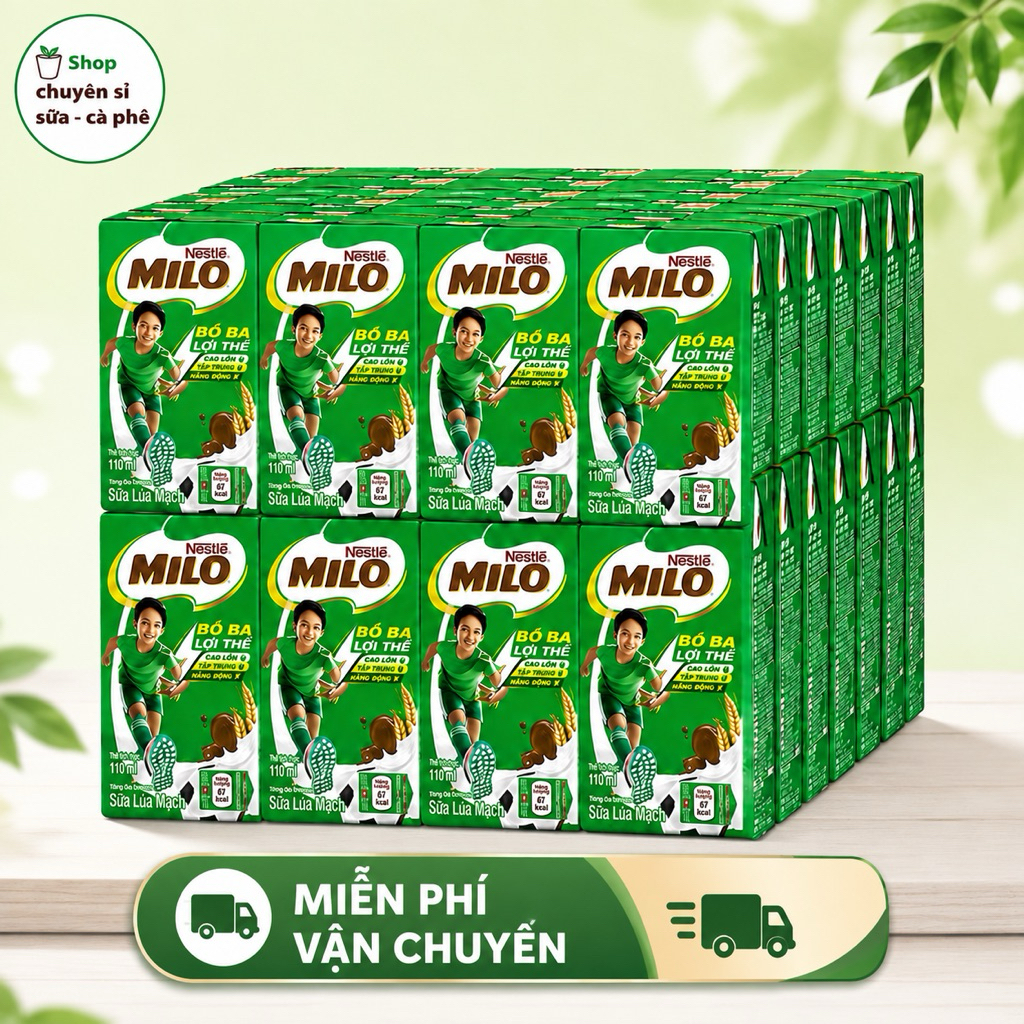 Combo 6 Lốc Sữa Lúa Mạch Milo 110ML (4Hộp x 110ML) DATE 12/2026