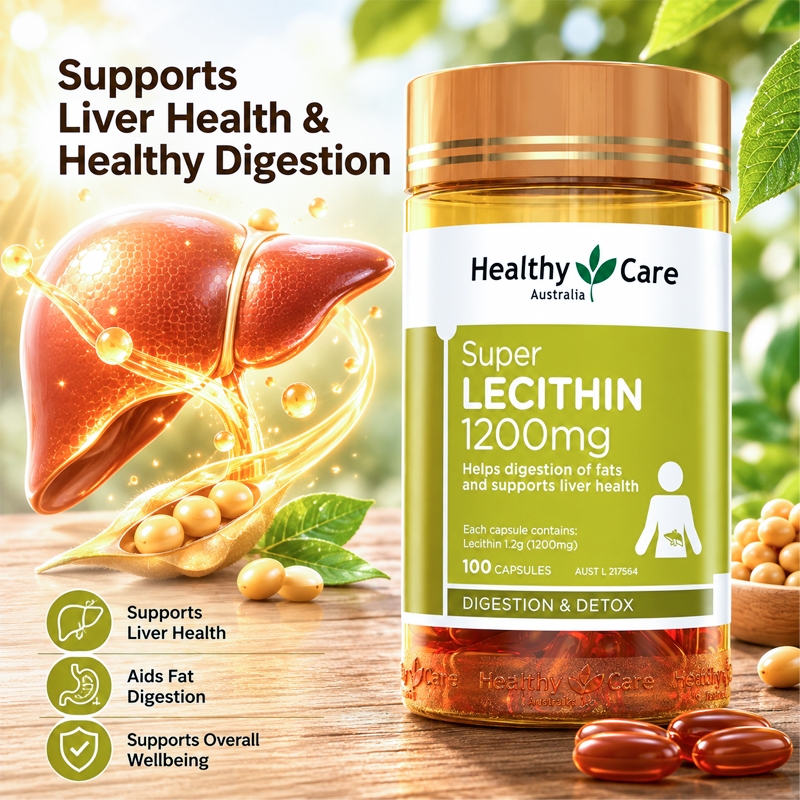 Healthy Care Super Lecithin 1200mg 100 Viên | Lecithin Đậu Nành Úc | Hỗ Trợ Sức Khỏe