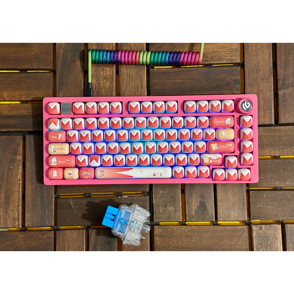 Leobog Hi75C Pro bàn phím cơ Nhôm Cnc/ 3 chế độ kết nối/ Led Rgb /Núm tuỳ chỉnh âm thanh đã Mod Tungcustom