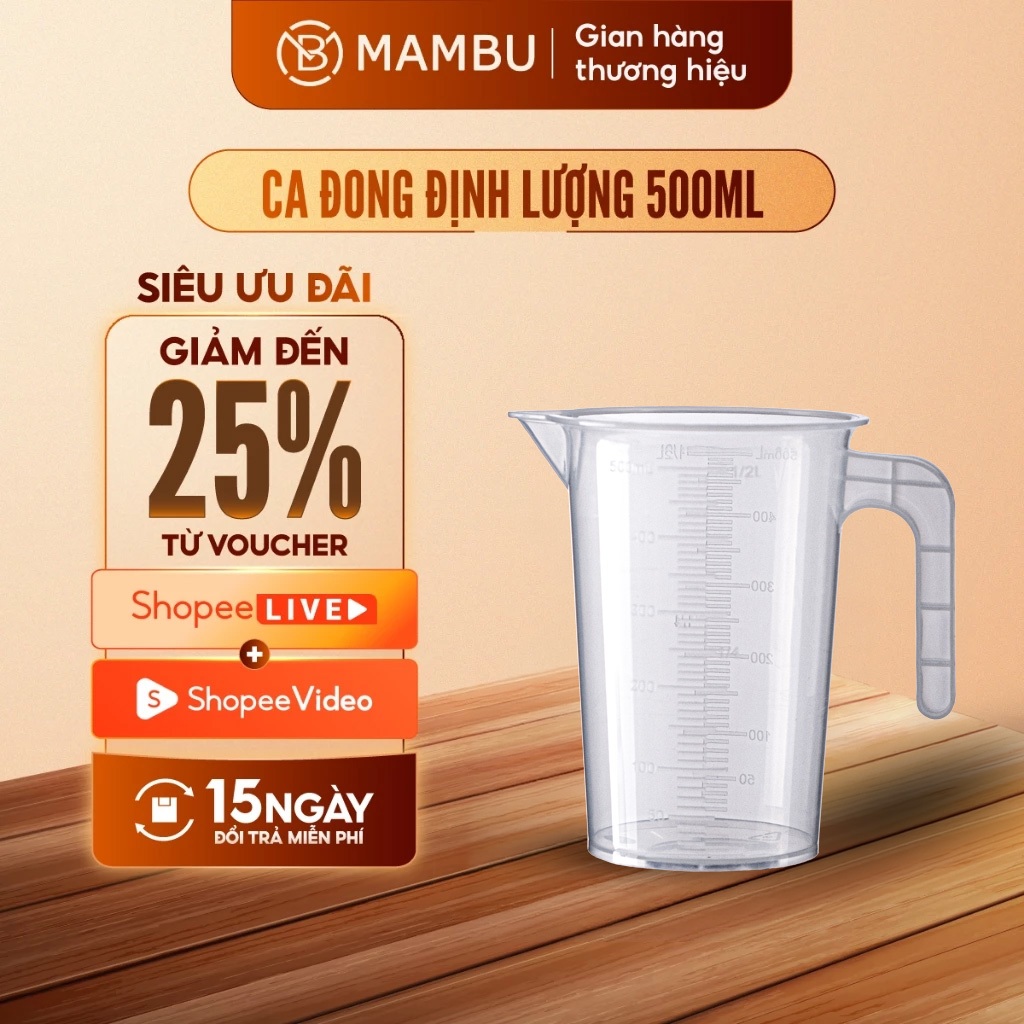 [Sỉ] Ca đong định lượng - Có chia vạch 500ml - Dụng cụ gia đình - Thiết bị máy móc pha chế
