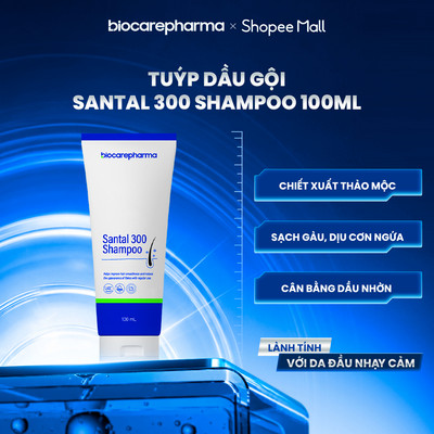 Dầu gội dược liệu BIO CARE PHARMA giảm gàu, ngứa da đầu Santal 300 Shampoo 100ml