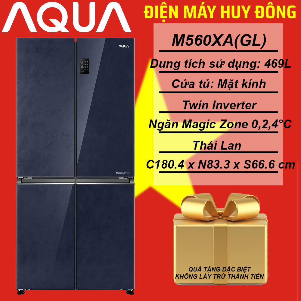 Tủ Lạnh Aqua 469L 4 Cửa AQR-M560XA(GL)