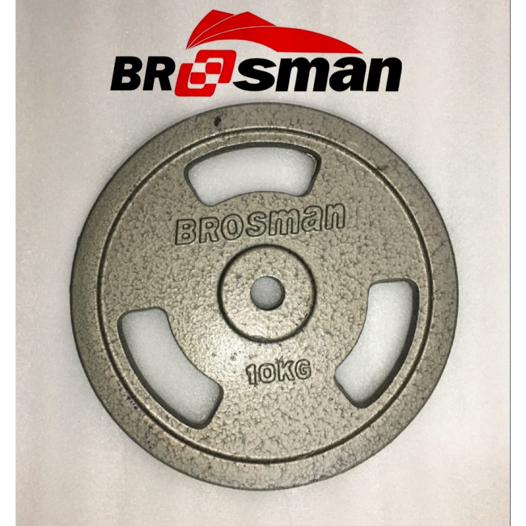 {Chính Hãng} Tạ đĩa bằng sắt cao cấp 10kg Brosman nhập khẩu , Tạ bánh 10kg, Tạ miếng 10kg (1 cái)