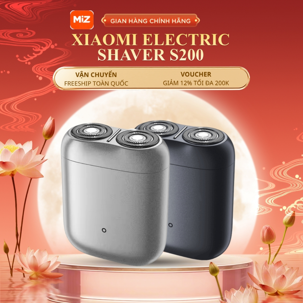 Máy Cạo Râu Xiaomi Electric Shaver S200 - Hỗ trợ cạo khô và ướt - Bảo hành chính hãng 12 tháng
