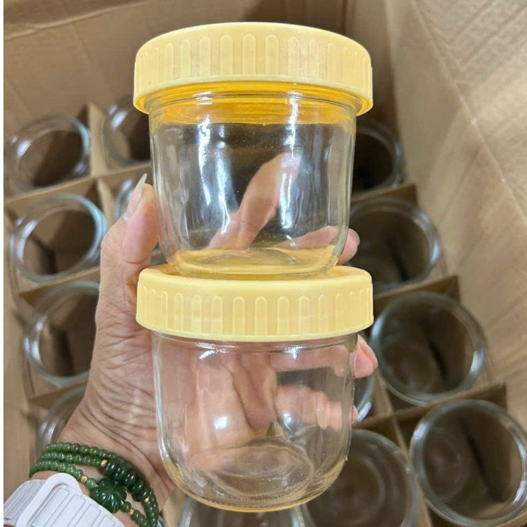 Hũ thủy tinh ngâm yến mạch, Hũ JD Nắp Nhựa 300ml - 500ml Đựng hạt, yến mạch ngâm qua đêm,pate, caramen chailo170