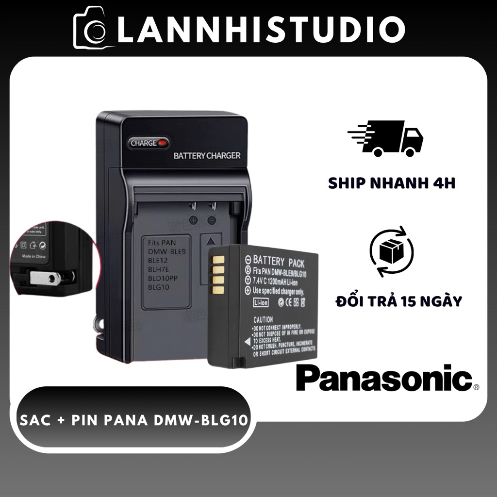Combo Sạc + Pin Panasonic DMW-BLG10 cho Lumix GF3 GF5 GF6 GX7 GX85 LX100 [HOẢ TỐC HN]