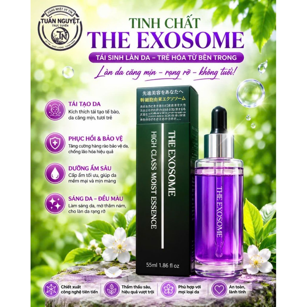 SERUM EXOSOME SCIENCE NHẬT BẢN 55ML – DƯỠNG TRẮNG DA, CẤP ẨM, HỖ TRỢ CHỐNG LÃO HÓA, PHỤC HỒI DA