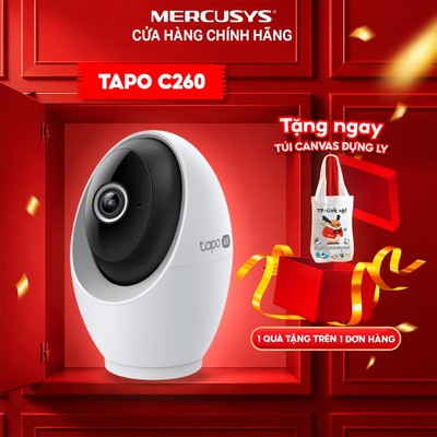 Camera AI W-Fi An Ninh TP-Link Tapo C260 Quay Quét 360º, Tầm Nhìn Ban Đêm, Đèn Và Âm Thanh Cảnh Báo
