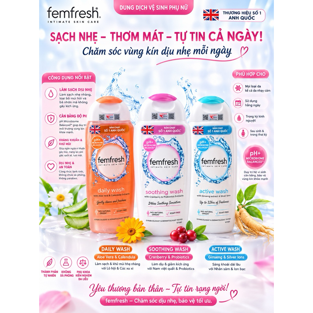 Femfresh dung dịch vệ sinh chính hãng nhập khẩu Anh quốc