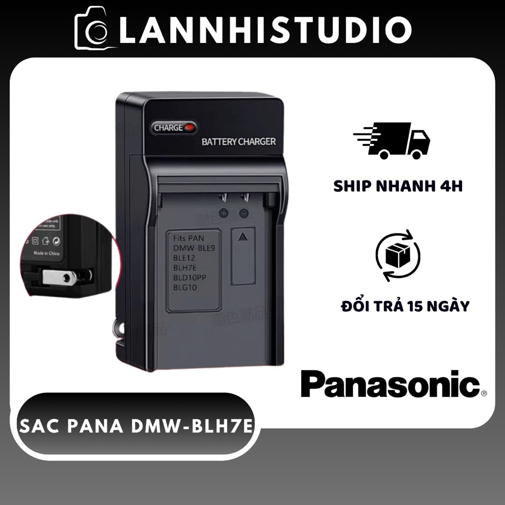 Sạc Panasonic BLH7E BLH7 Thay Thế Cho Pin DMW-BLH7 - Máy Ảnh Lumix GF7 GM1 GM5 LX10 LX15