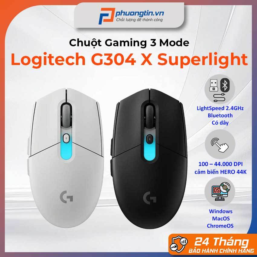 Chuột Gaming Logitech G304 X Superlight kết nối 3 Mode (Có dây, Bluetooth, LightSpeed 2.4GHz). Bảo h