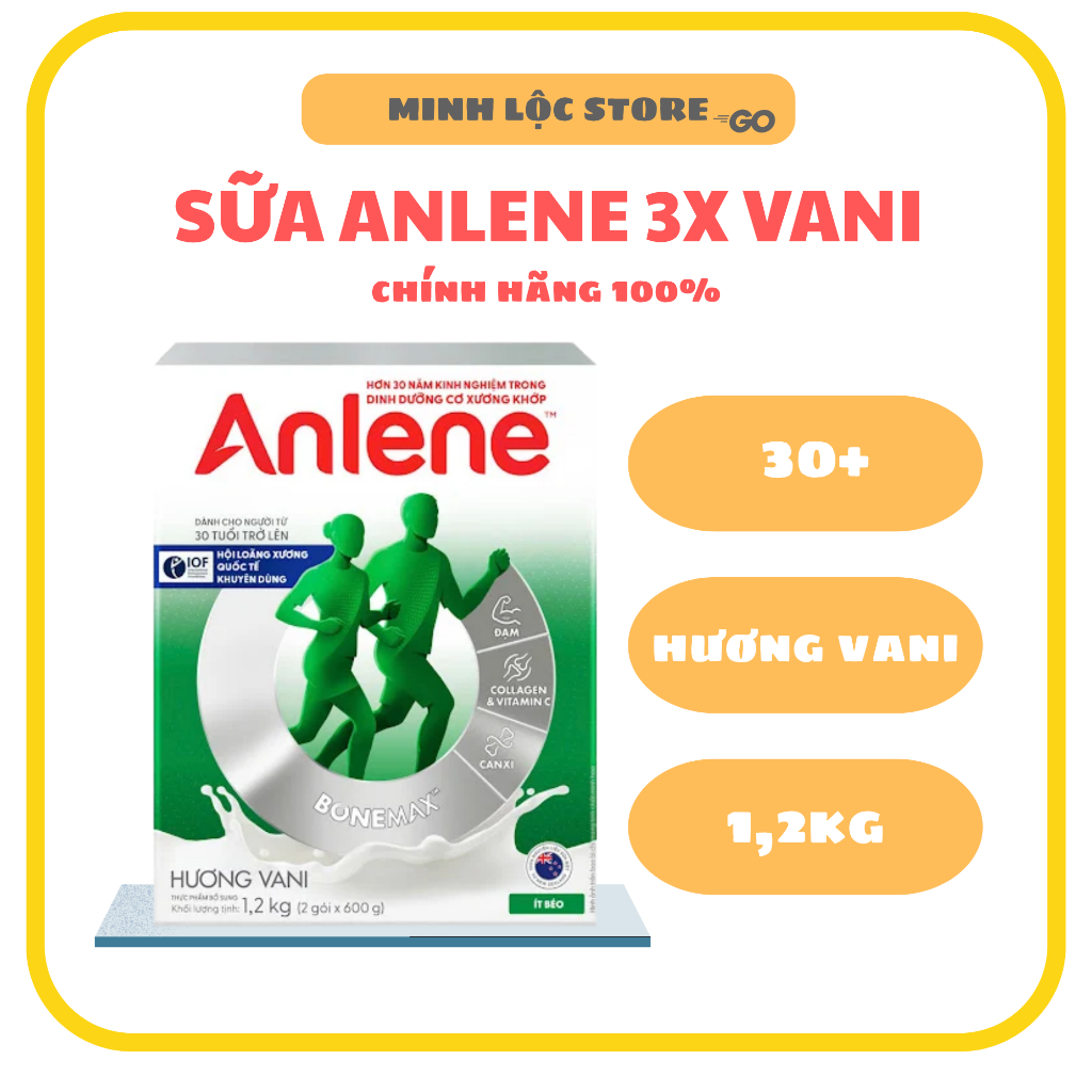 Sữa Anlene 3X Vani 1,2kg MỚI