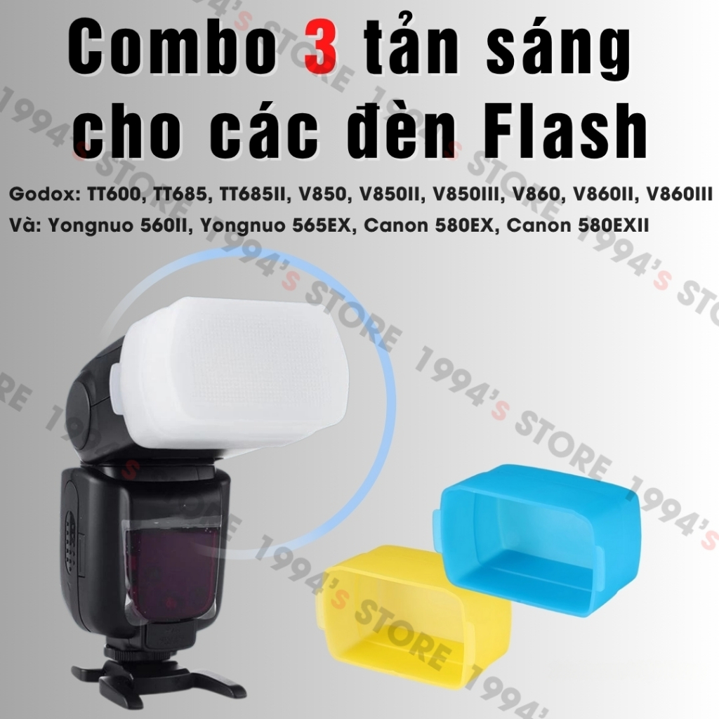 Tản sáng cho đèn Flash Canon 580EX/580EXII, Yongnuo 560II/565EX, Godox TT600/TT685/TT685II/V850II/V8