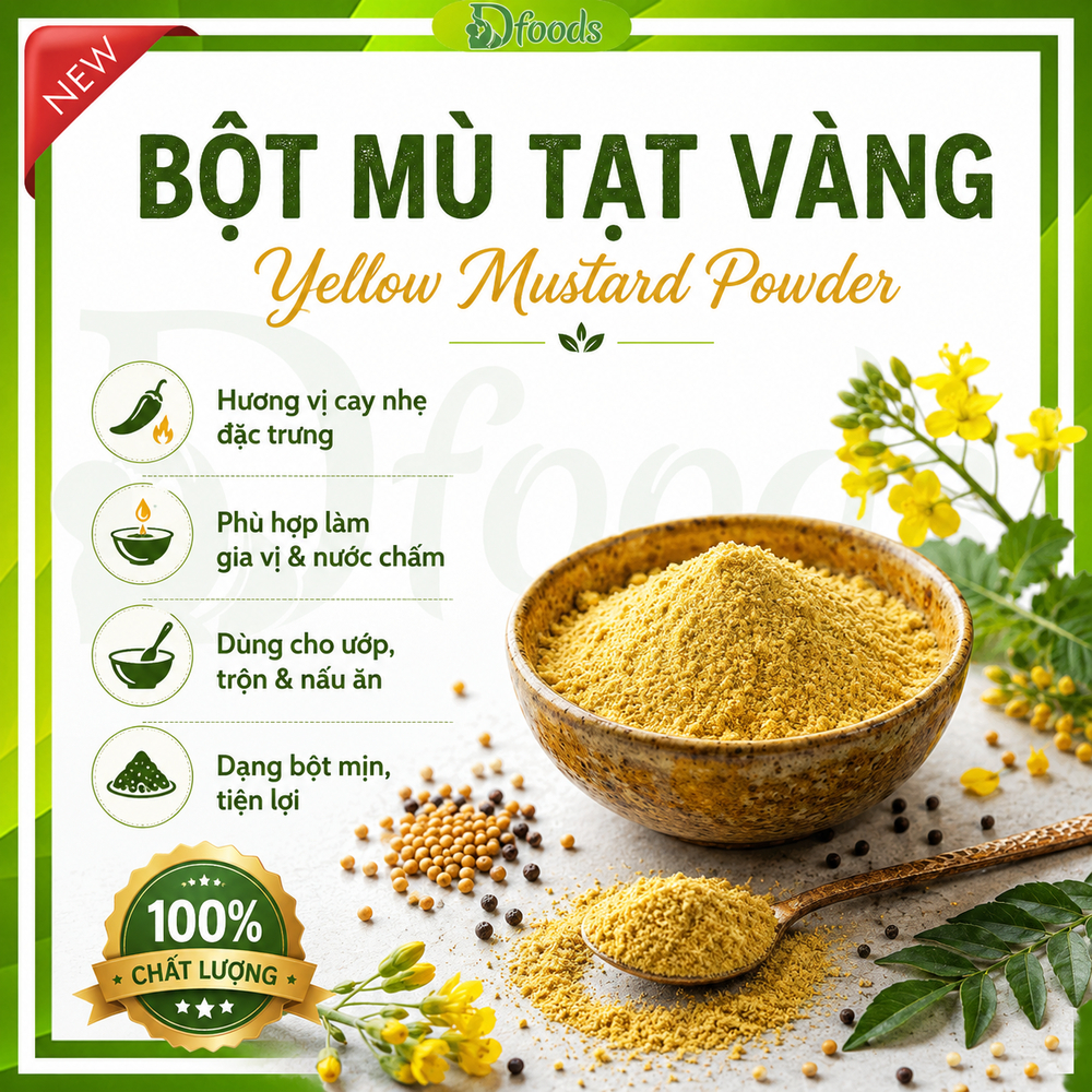 500G Mustard Powder - Bột Mù Tạt Vàng Yellow Mustard Powder