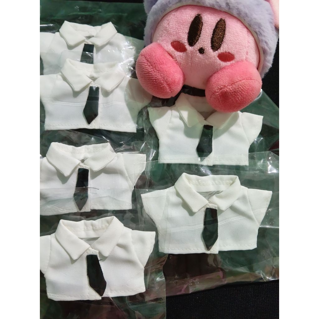 Bộ học sinh áo trắng cà vạt chân váy cho doll 5in