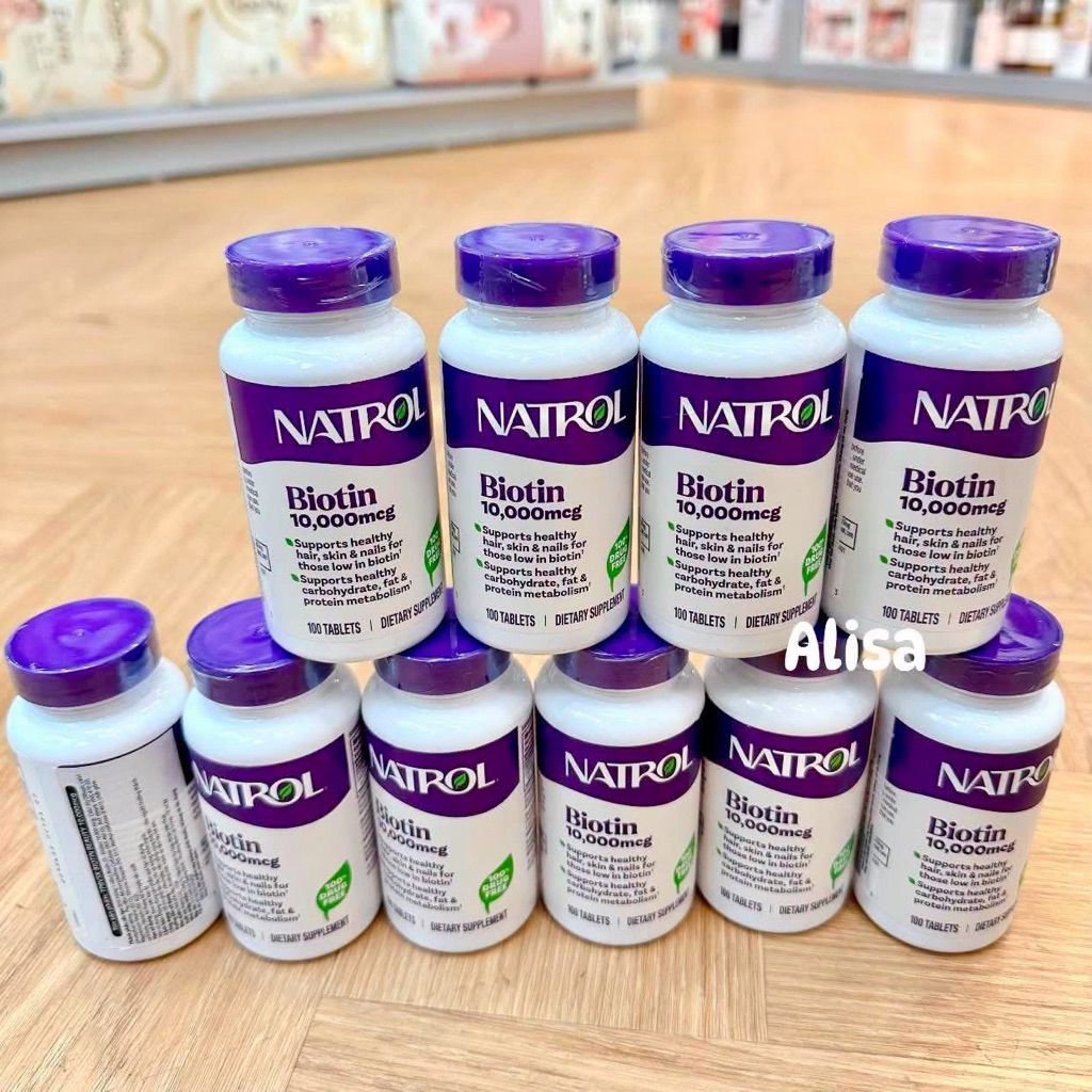 Viên Uống Mọc Tóc Biotin Natrol Mỹ 10000mcg-ALISA