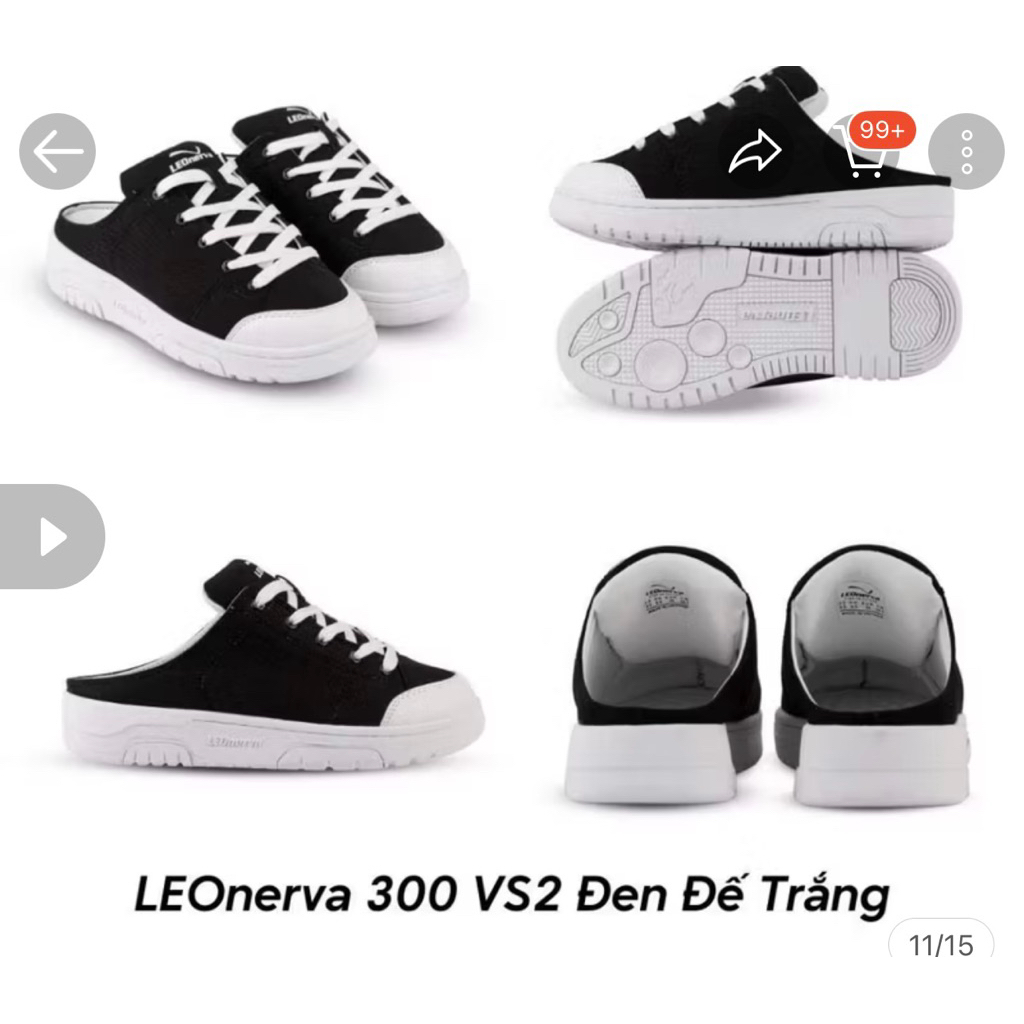 pass giày sục leonerva size 38