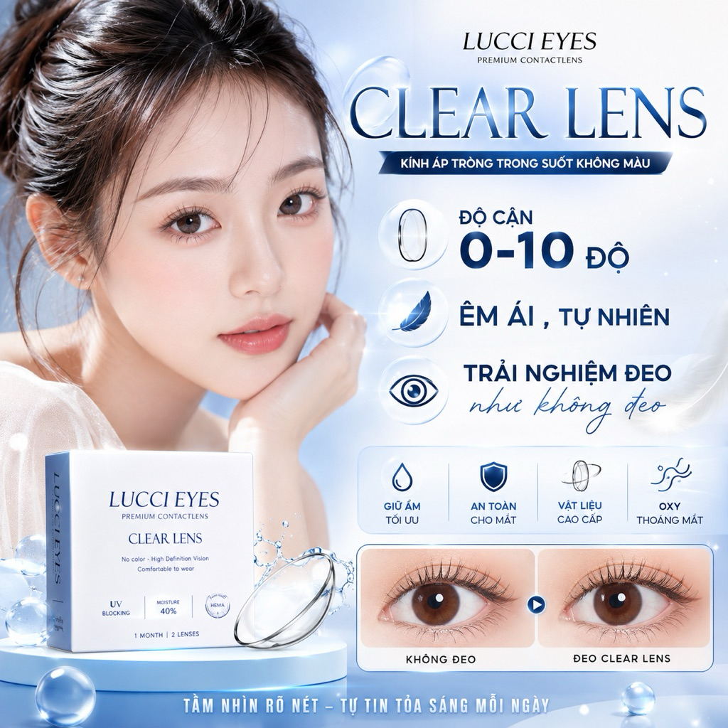 LENS TRONG SUỐT - CLEAR LENS - OLIVIA MONROSE - Lens không màu , Lens tự nhiên , Lens trong suốt, Le
