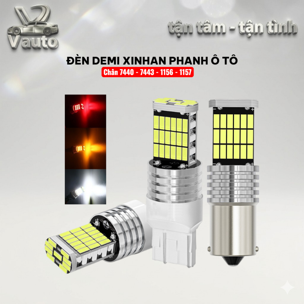 Bóng Đèn LED Demi Xi Nhan Phanh Ô Tô T20 7440 7443 1156 1157 1156-150 Độ Siêu Sáng