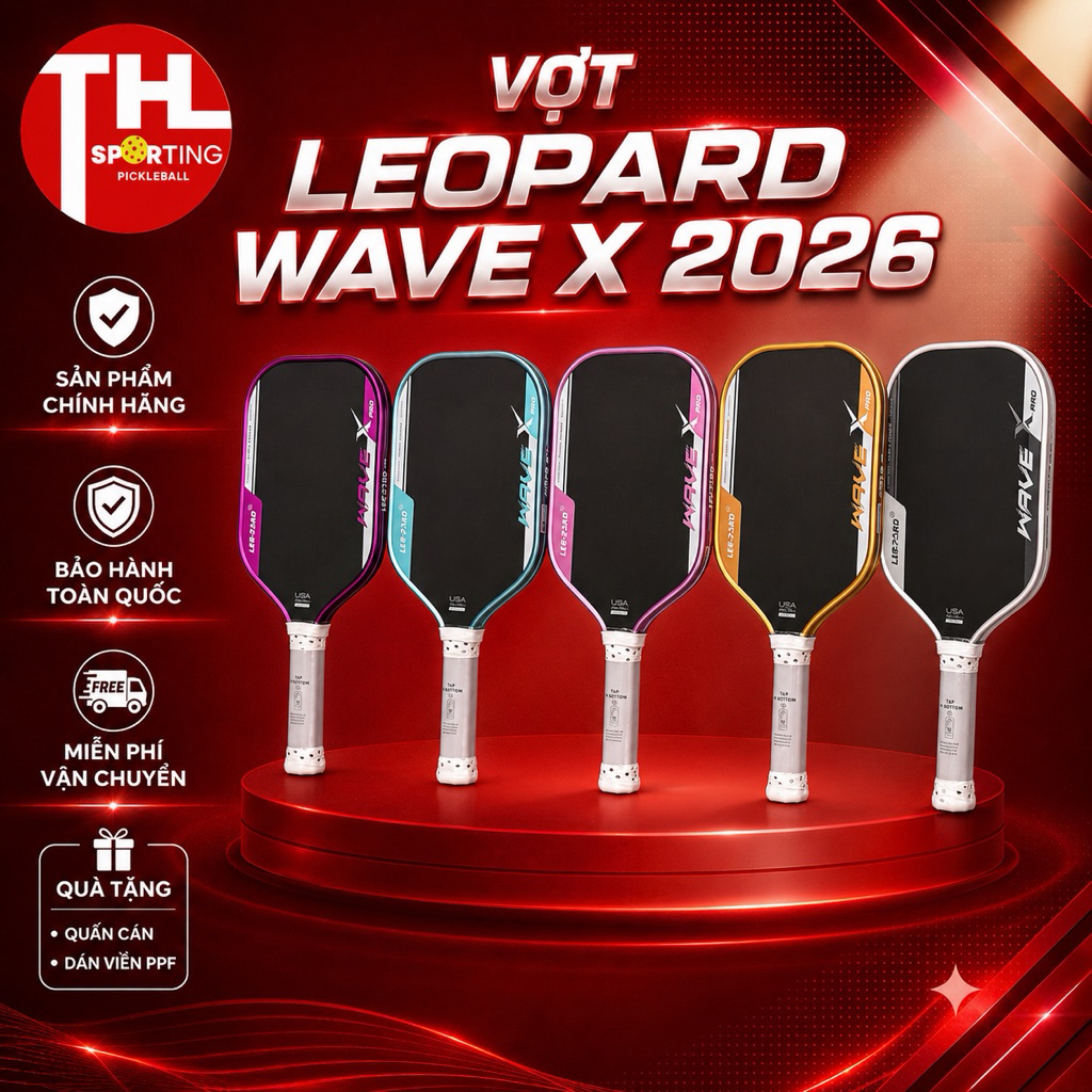 Vợt Pickleball LEOPARD WaveX Pro Ultimate – Carbon Toray T700 Chính Hãng