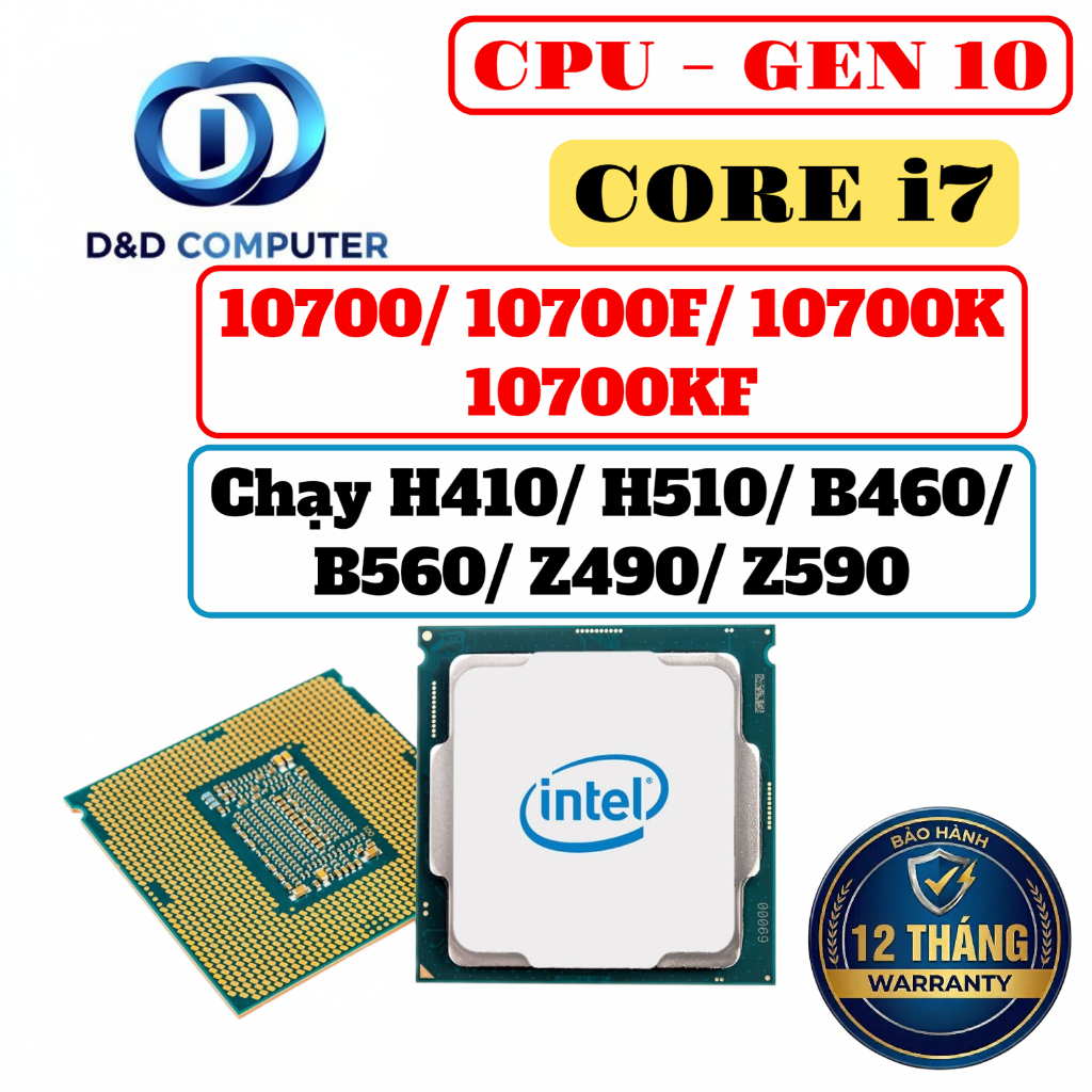 [BẢO HÀNH 12 THÁNG] CPU CORE I7 GEN 10, i7 10700, i7 10700F, i7 10700K, i7 10700KF - QUA SỬ DỤNG.