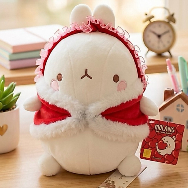 Gấu chính hãng- Thỏ Molang hạnh phúc 25cm dễ thương đầy đủ tag mác new(CH)