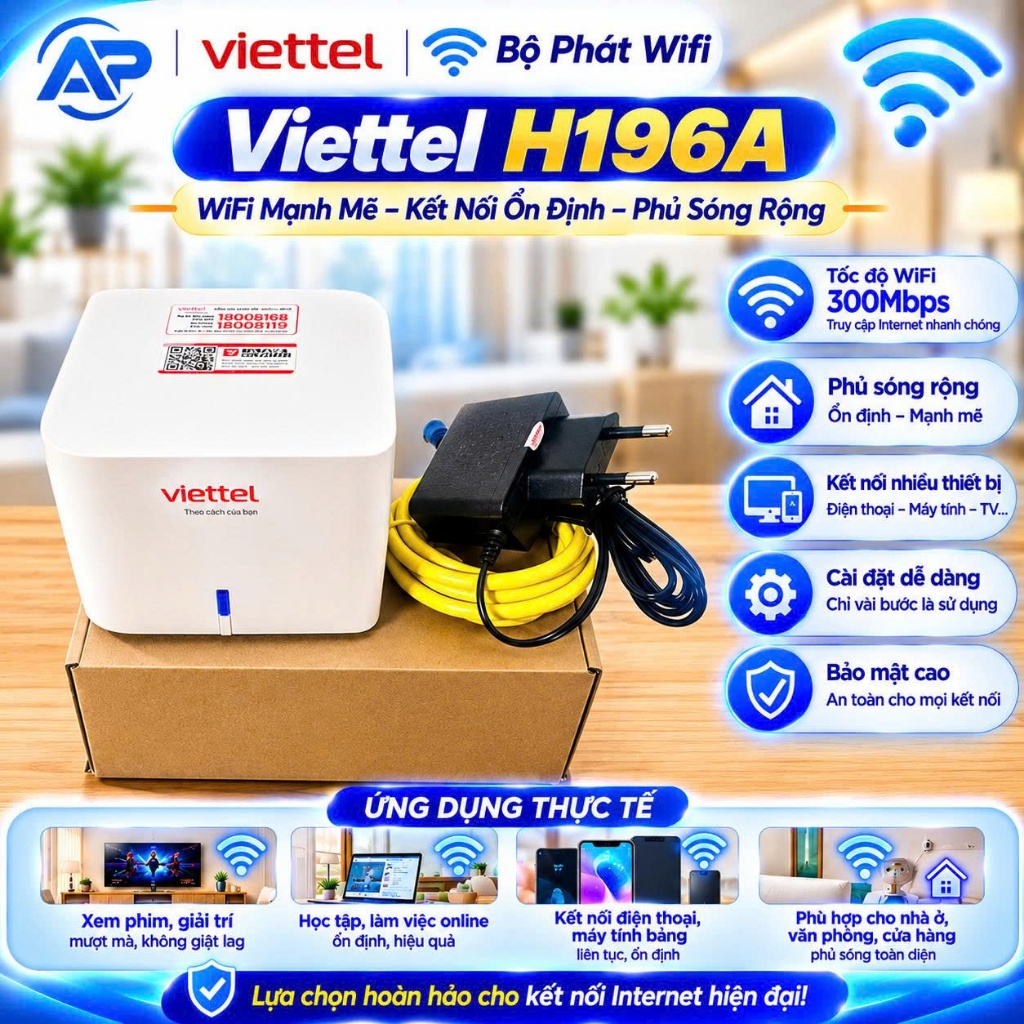 Home Wifi Mesh Viettel H196A dùng cho mạng VIETTEL/VNPT /FPT hàng mới 99%