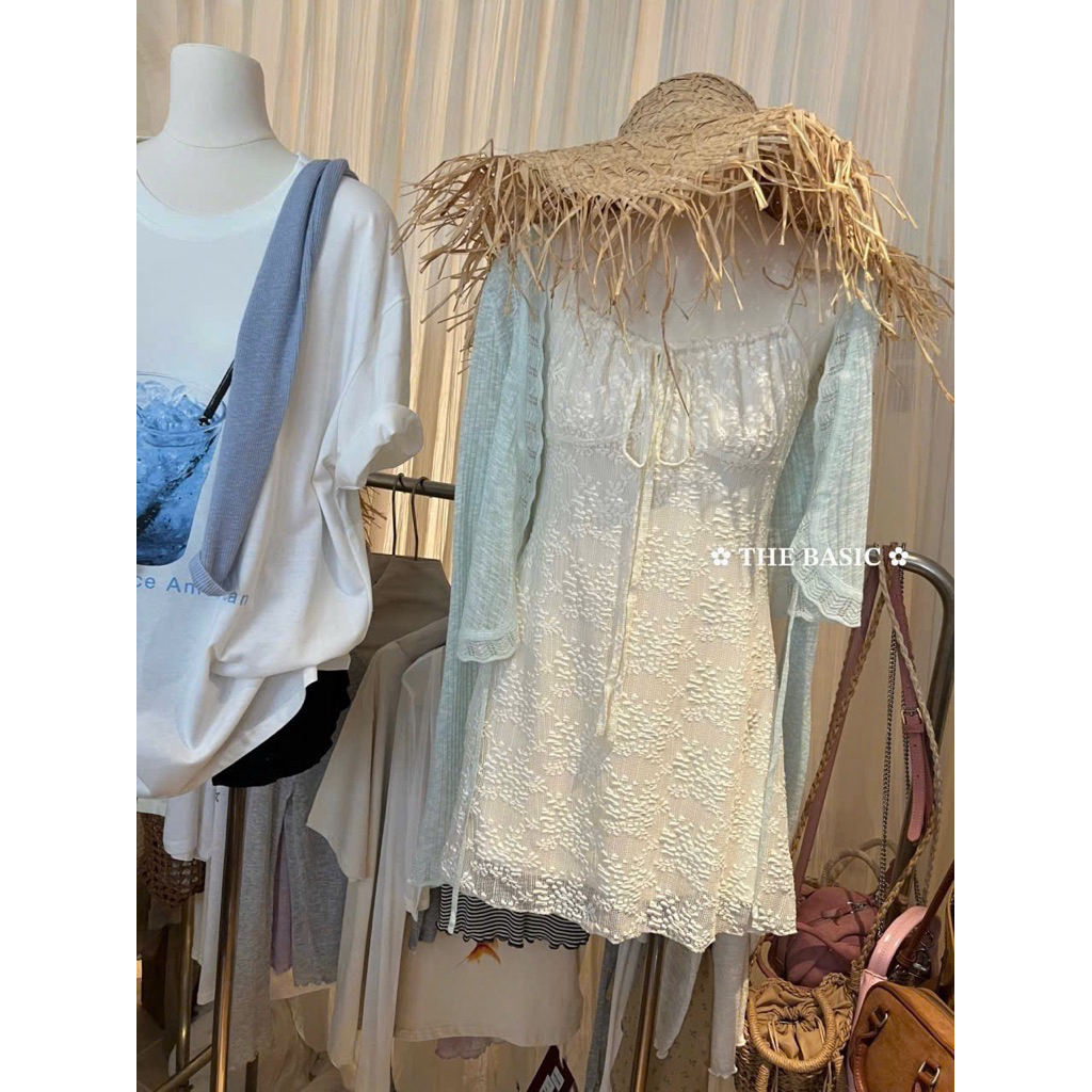 Chic Yjia Set váy ren hoa kèm cardigan Yjia Studio (8057) Video Chic quay