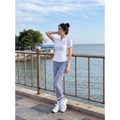Bộ đồ tập gym, yoga, pilates nữ Fitme áo thun Soft khóa kéo, quần legging Zeta dài cạp cao hai lớp