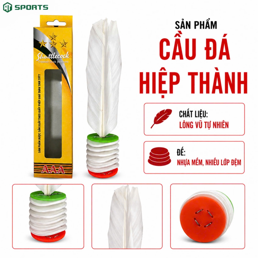 Cầu Đá Tuyển Lông Vũ AAA (CTMVH) Hộp Giấy - Cầu Đá Thể Thao