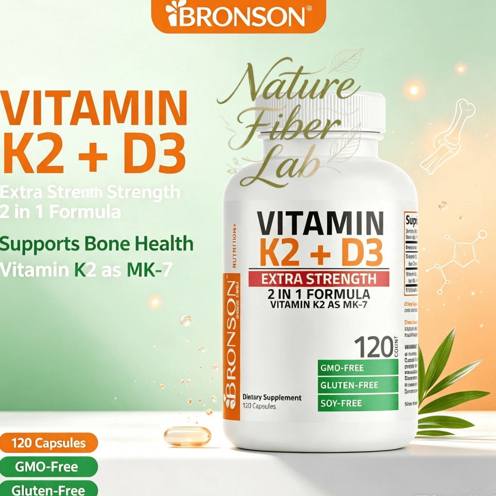 【Nhập khẩu từ Mỹ】Viên Uống Bronson Vitamin K2 + D3 Extra Strength 2 in 1 Formula 120 Viên