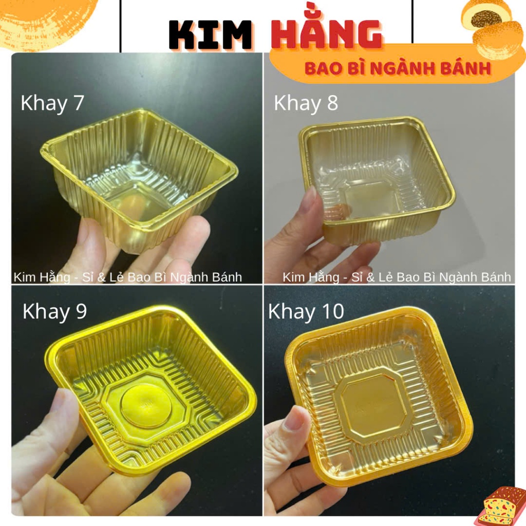 100 khay trung thu vàng nhiều size  - Khay vàng đựng bánh trung thu 50gr  - 85gr - 100gr - 125gr - 1